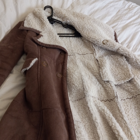 Bebe faux suede long coat XS - Picture 5 of 10